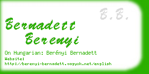bernadett berenyi business card