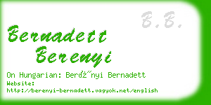 bernadett berenyi business card